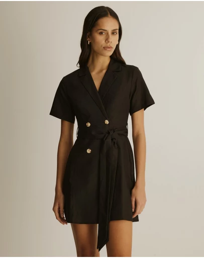 Atmos&Here - Lia Linen Blend Blazer Mini Dress