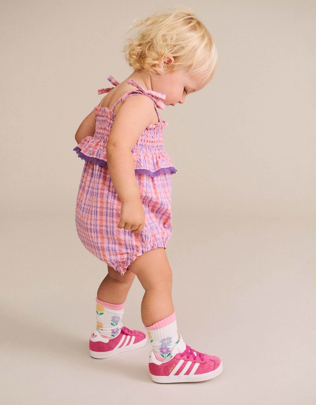 Huxbaby - Tropical Check Tie Romper - Babies