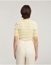 Oxford - Maja Striped Button Knit