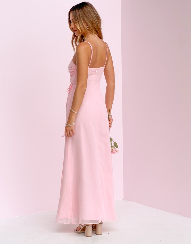 Beginning Boutique - Flossie Pink Maxi Sleeveless Dress