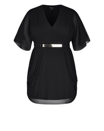 City Chic - Draped Faux Wrap Dress