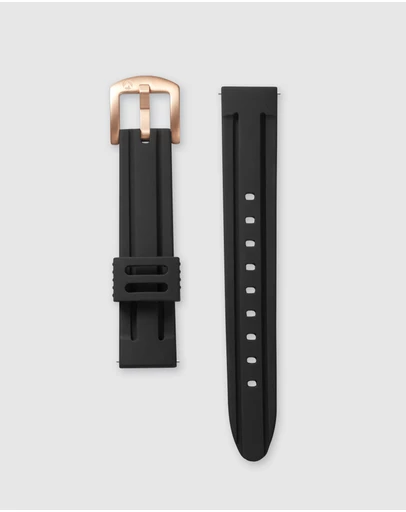 Maxum - Liberty Band - Black Silicone With Rose Gold Buckle