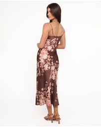 Petal & Pup - Jamila Midi Dress - Brown Floral