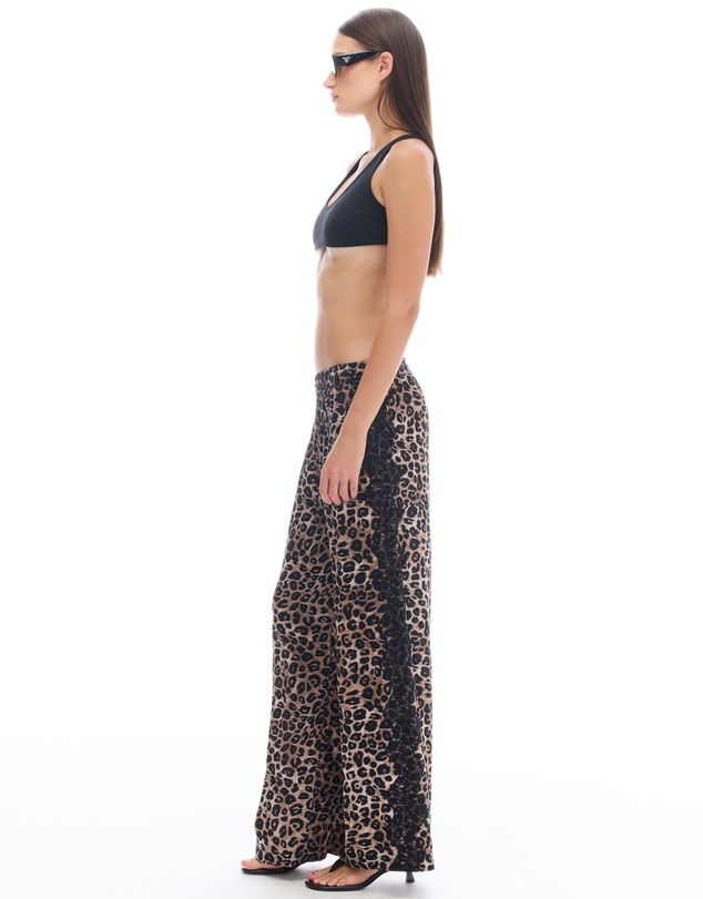 THE TALES - Animal Tuxedo Lace Wide Leg Pants