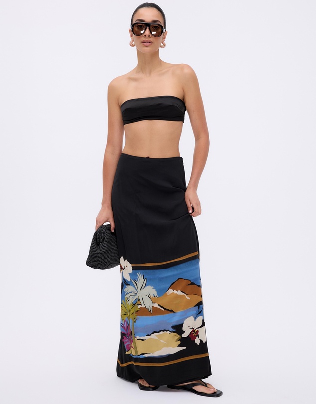 Minima Esenciales - Moonlit Palms Maxi Skirt