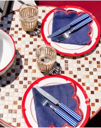 In The Roundhouse - Red Soft Scallop Dining Set