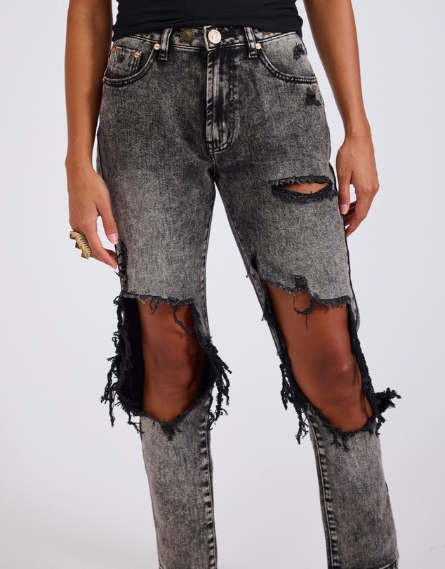 ONE TEASPOON - Rodeo Grey High Waist Awesome Baggies Denim Jeans
