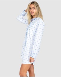 Sant And Abel - Women's Blue Palm Tree Night Shirt