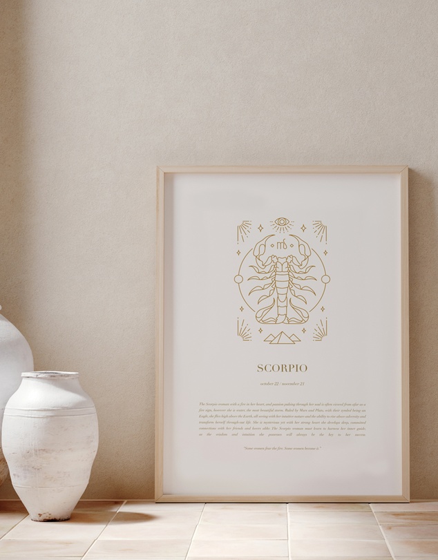 Olive et Oriel - Scorpio Celestial Zodiac Art Print