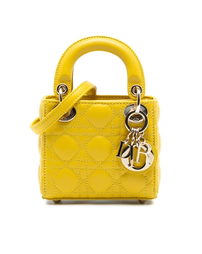 Pre-Loved by Azura Reborn - Pre-Loved Micro Lambskin Cannage Lady Dior