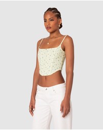 EDIKTED - Rosey Printed Pointelle Corset