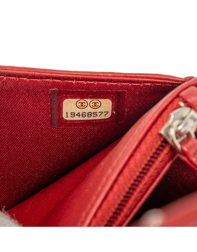 Pre-Loved by Azura Reborn - Pre-Loved CC Embossed Lambskin Camellia Wallet On Chain