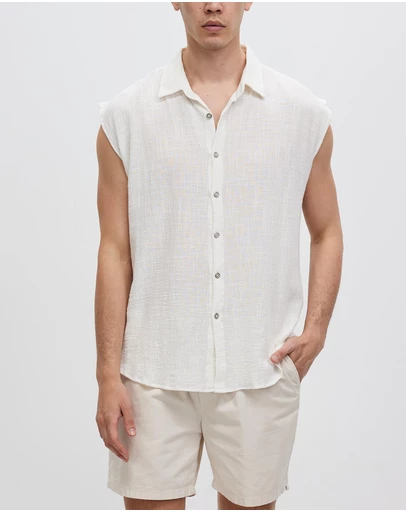 Merlino Street - Cotton Rami Sleeveless Shirt
