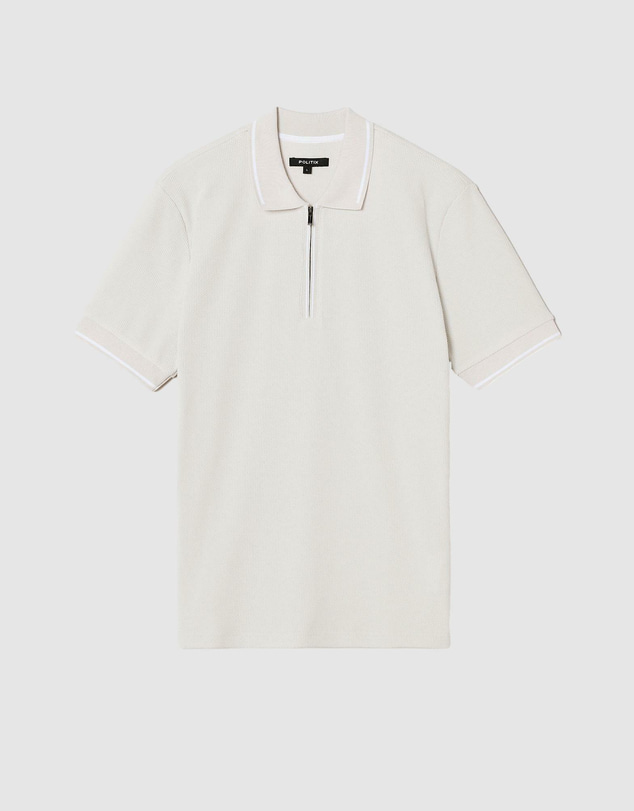 Politix - Morgan Textured Zip-up Polo