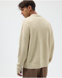 AERE - Wool Blend Chunky Knit Polo