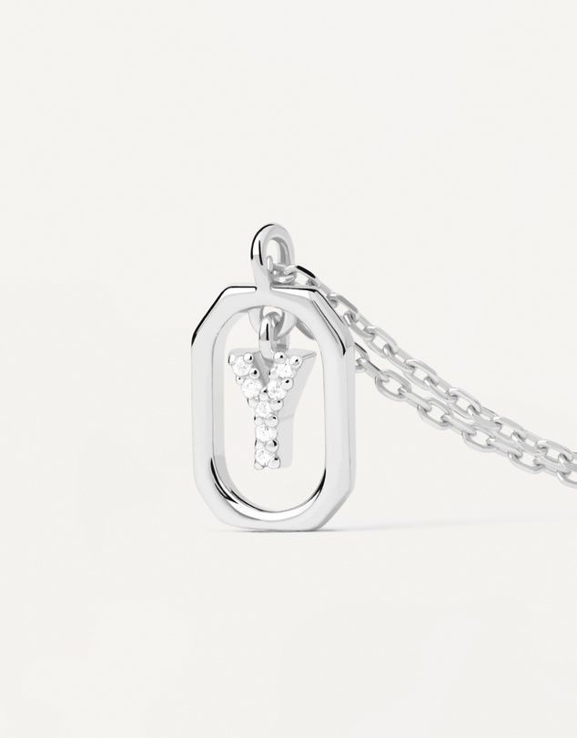 PDPAOLA - Mini Letter Y Silver Necklace