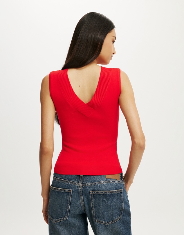 Cotton On - Double Knit V Neck Tank