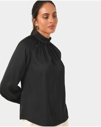 Forcast - Anna Pleated Satin Blouse