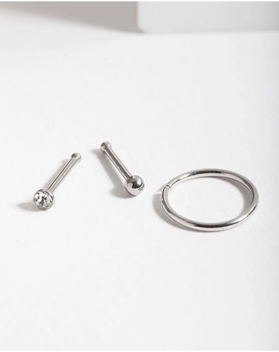 Lovisa - Surgical Steel Ball Diamante Nose Jewellery Pack