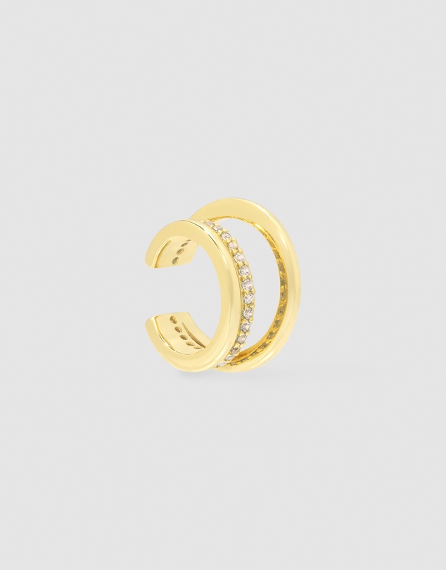Wanderlust + Co - Double Pave Gold 9mm Ear Cuff
