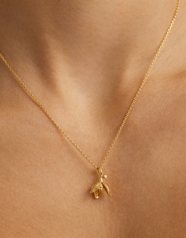 By Charlotte - Snowdrop January Birth Flower Necklace