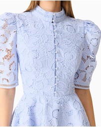 Elliatt - Lacy Puff Sleeve Mini Dress