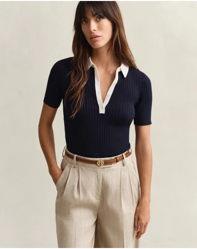 Gant - Ribbed Short Sleeve Rugger