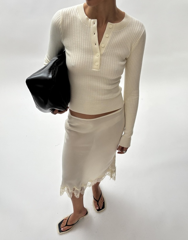 Minima Esenciales - Wren Merino Wool Rib Knit Top