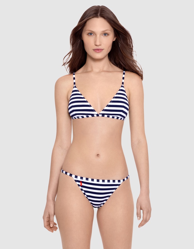 Polo Ralph Lauren - Pique Stripe Devin Low Rise Hipster Bikini Bottom