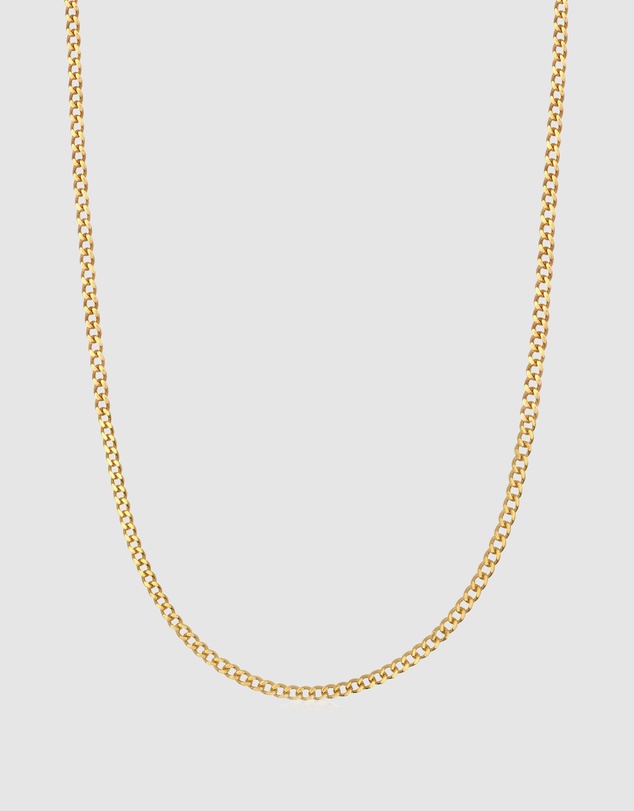 Nialaya Jewellery - Men's Gold Cuban Link Chain in 3mm