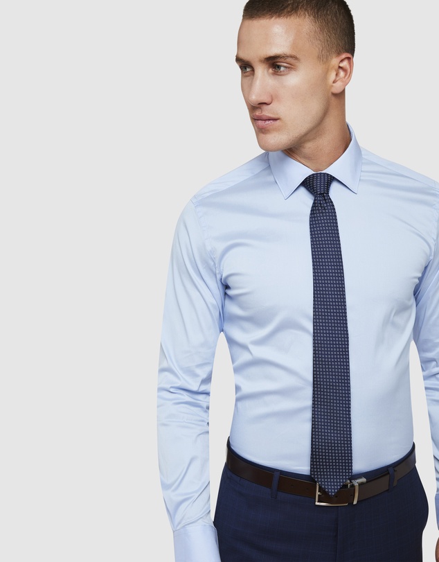 Oxford - Blue Stretch Travel Shirt
