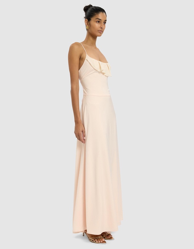 With Harper Lu - Frill Backless Maxi Dress