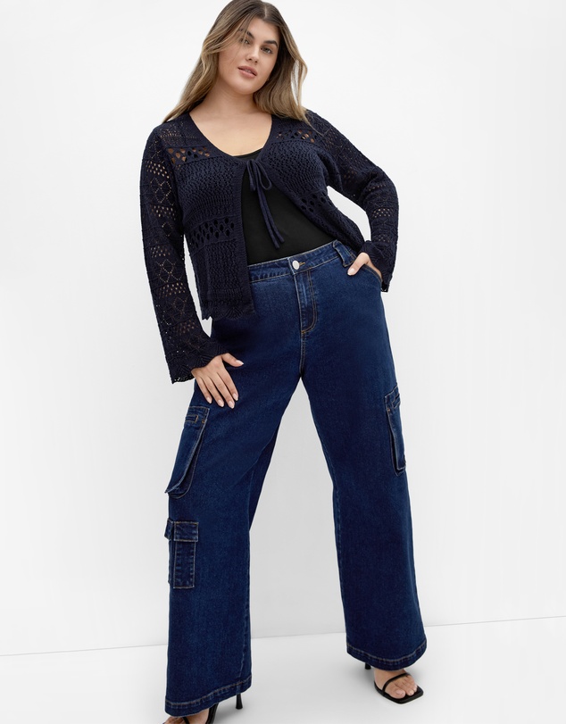 City Chic - Crochet Lust Knit Cardigan