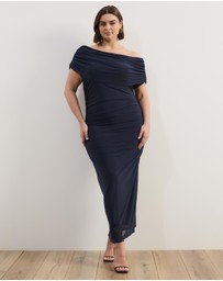 Atmos&Here Curvy - Bonnie Off Shoulder Mesh Maxi Dress