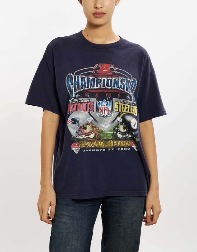 Vintage by The Real Deal - Pre Loved - Vintage NFL Patriots v Steelers Championship Tee