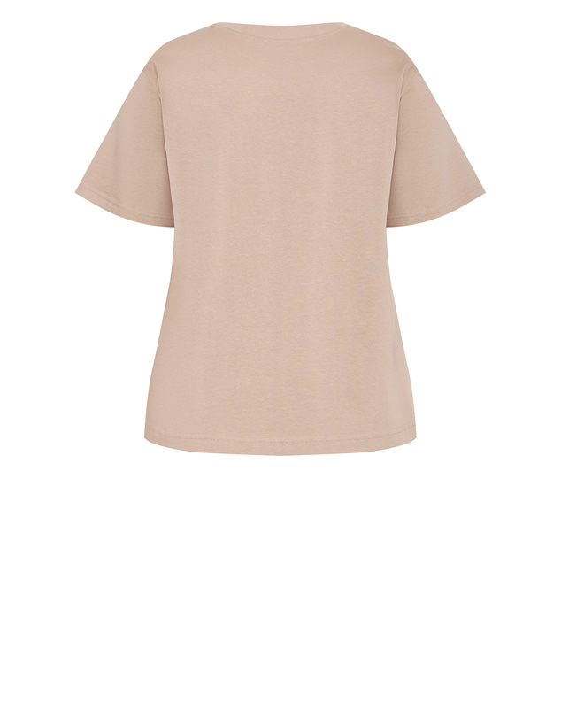 City Chic - Plus size Tahlia Cotton Knit Tee - stone