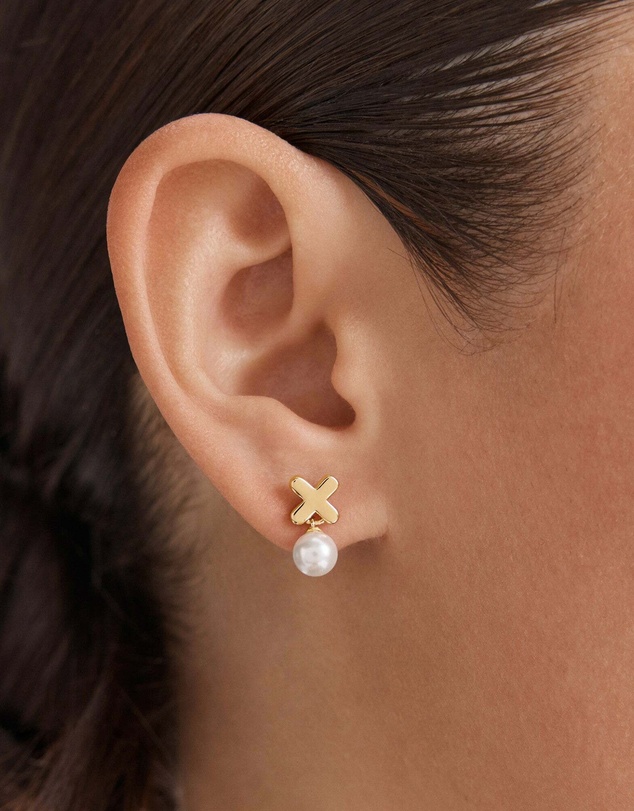 MIMCO - Essense Pearl Stud Earrings - Gold