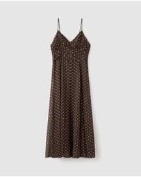 M.N.G - Polka Dot Dress with Gathered Neckline