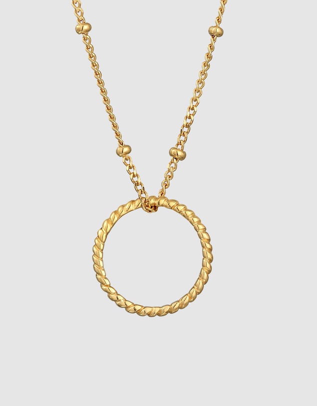 Elli Jewelry - Open Circle Pendant Necklace in Gold-Plated 925 Silver