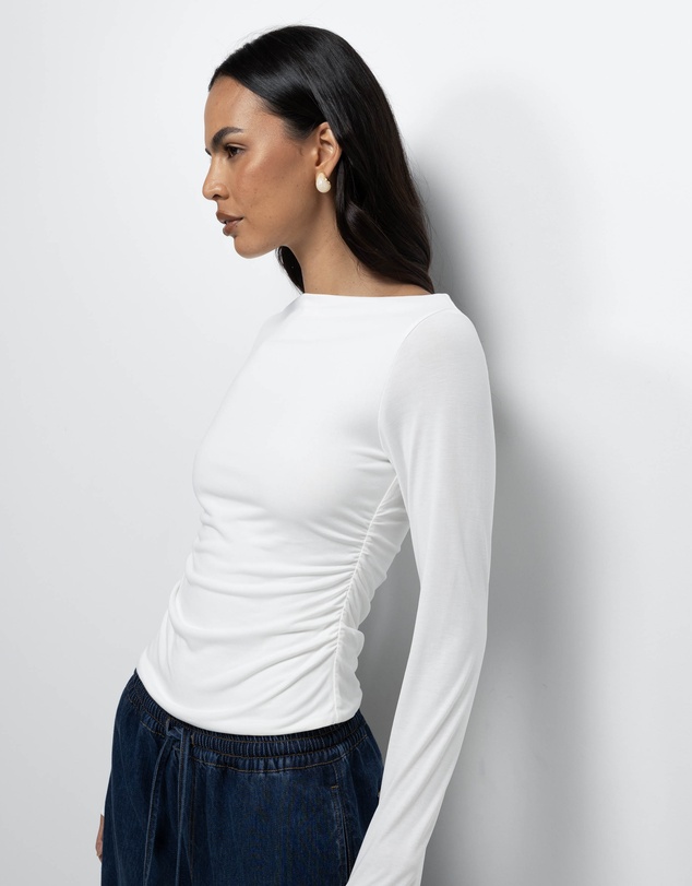 AERE - Cupro Boat Neck Top