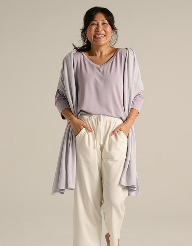 Bamboo Body - Bamboo & Recycled Cashmere Wool Travel Wrap - Heather