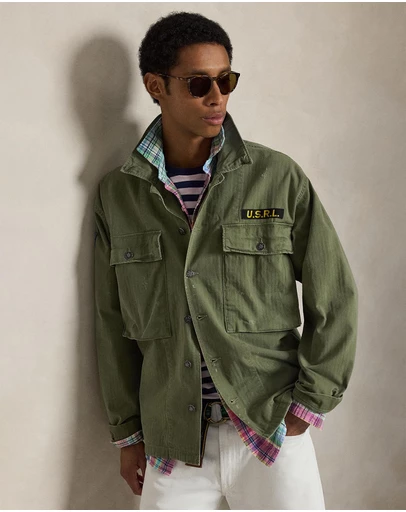 Polo Ralph Lauren - Relaxed Fit Herringbone Twill Overshirt - ICONIC EXCLUSIVE