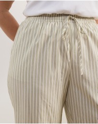 Atmos&Here Curvy - Elis Cotton Pants With Drawstring Detail At Waist