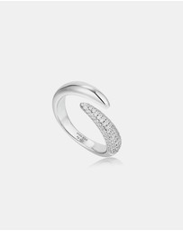 Ania Haie - Punk Silver Cubic Zirconia Wrap Adjustable Ring