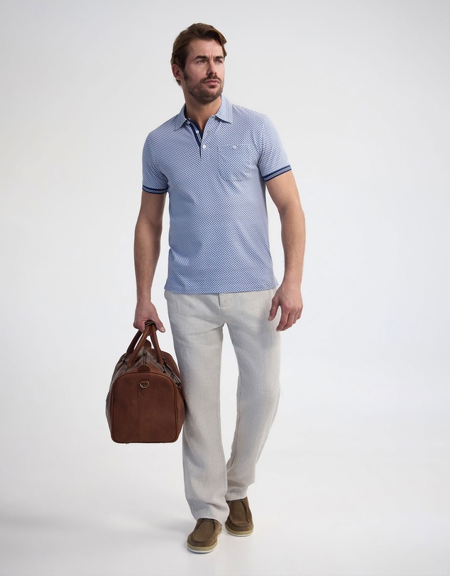 Oxford - Milo Print Jersey Polo With Pocket