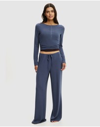 Cotton On Body - Super Soft Boat Neck Henley Long Sleeve Top