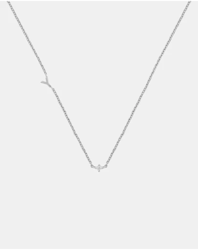 YCL  - Petite Initial Necklace Y - Sterling Silver