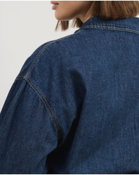 Atmos&Here Curvy - Alma SS Denim Chambray Shirt