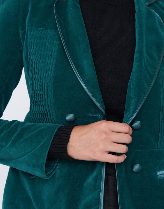 Amelius - Margaret Velvet Pintuck Blazer
