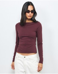 AERE - Tess Boat Neck T-Shirt